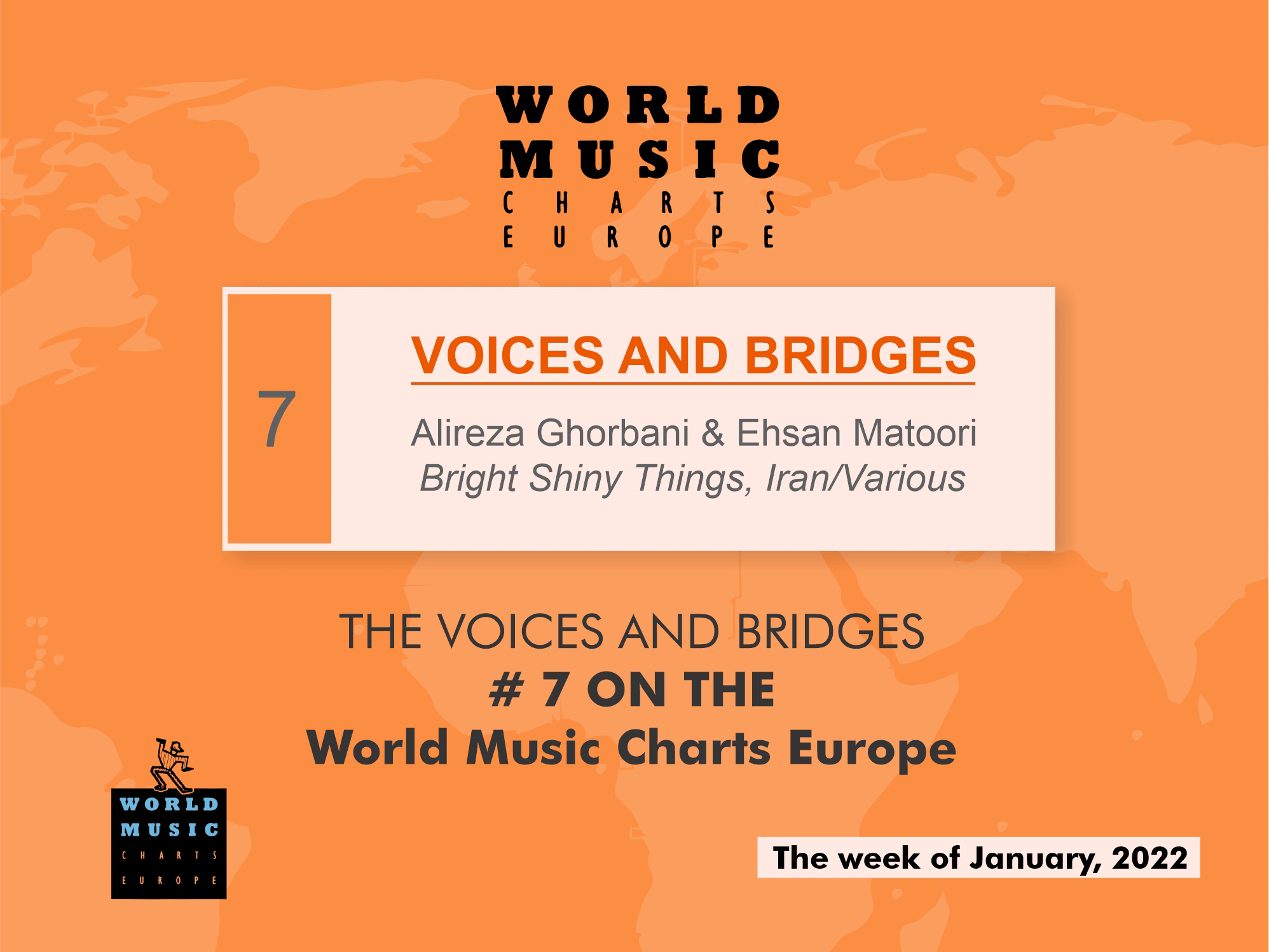 THE VOICES AND BRIDGES # 7 ON THE  World Music Charts Europe